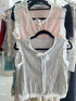Stripes Lacey Border Tops
